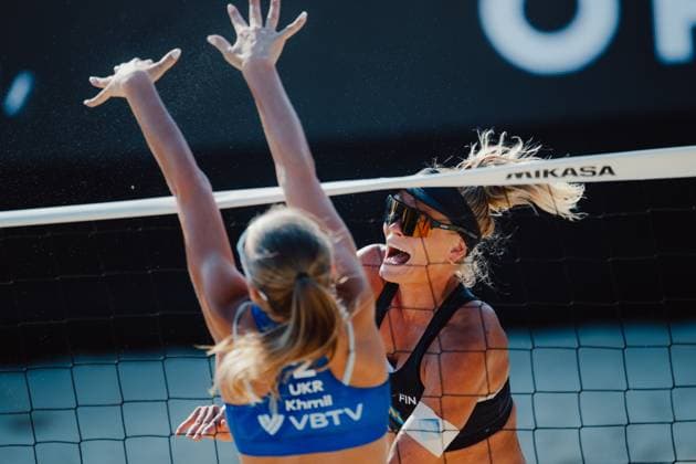 Beach volleyball, Beachvolleyball - Baden Challenge BADEN,AUSTRIA,09.AUG.25 - BEACH VOLLEYBALL - FIVB World Tour - Baden Challenge. Image shows Taru Lahti-Liukkonen (FIN).  GEPAxpictures xAlexanderxSolc