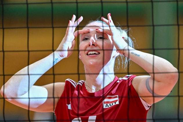 VOLLEYBALL - CEV EURO Quali, AUT vs MKD HARTBERG,AUSTRIA,09.AUG.25 - VOLLEYBALL - CEV Women s European Volleyball Championship 2026, qualification, OEVV international match, Länderspiel, Nationalmannschaft Austria vs North Macedonia. Image shows Kora Schaberl (AUT).  GEPAxpictures xAvnixRetkoceri