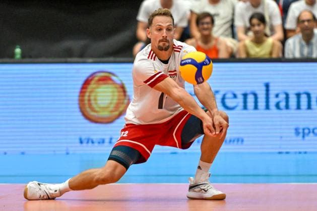 VOLLEYBALL - CEV Euro Quali, AUT vs BEL HARTBERG,AUSTRIA,09.AUG.25 - VOLLEYBALL - CEV European Volleyball Championship 2026, qualification, OEVV international match, Länderspiel, Nationalmannschaft Austria vs Belgium. Image shows Alexander Berger (AUT).  GEPAxpictures xAvnixRetkoceri