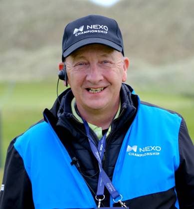 UK: Nexo Championship, Old Course at Trump International Golf Links, Aberdeen, Scotland on 09 August 2025: Pictured: Chief Marshall James Mitchell during the third round of the Nexo Championship 2025 at Trump International Golf Links, Aberdeenshire, Scotland Aberdeen Trump International Golf Links Scotland Copyright: xAlexxToddx