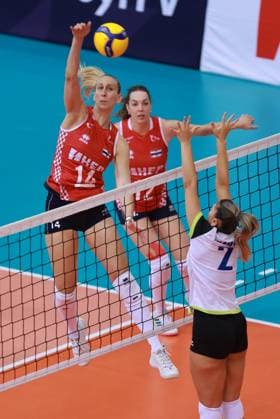Croatia v Kosovo: CEV EuroVolley 2026 Qualifiers Martina Samadan of Croatia hit a ball during the CEV EuroVolley 2026 Qualification Phase group G Leg 4 match between Croatia and Kosovo at Gradski vrt Hall in Osijek, Croatia, on August 9, 2025.  DavorxJavorovic PIXSELL