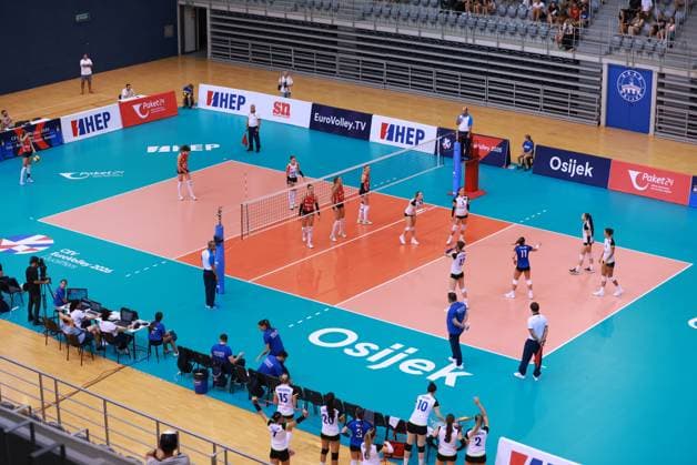 Croatia v Kosovo: CEV EuroVolley 2026 Qualifiers General view during the CEV EuroVolley 2026 Qualification Phase group G Leg 4 match between Croatia and Kosovo at Gradski vrt Hall in Osijek, Croatia, on August 9, 2025.  DavorxJavorovic PIXSELL