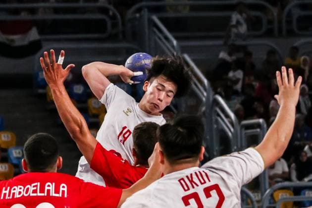 August 9, 2025, Cairo, Cairo, Egypt: NAOKI AOTO The Japanese Handball Player During 11TH IHF Men s World Championship, WM, Weltmeisterschaft U19 Egypt 2025 Match Between Egypt And Japan At Cairo Stadium Main Hall Cairo Egypt - ZUMAe138 20250809_zsp_e138_044 Copyright: xBassemxElziatyx
