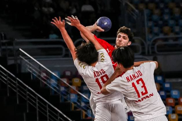 August 9, 2025, Cairo, Cairo, Egypt: HAMZA ABDALLAH The Egyptian Handball Player During 11TH IHF Men s World Championship, WM, Weltmeisterschaft U19 Egypt 2025 Match Between Egypt And Japan At Cairo Stadium Main Hall Cairo Egypt - ZUMAe138 20250809_zsp_e138_048 Copyright: xBassemxElziatyx
