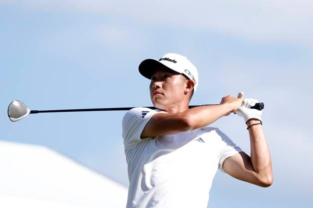 MEMPHIS, TN - AUGUST 09: Collin Morikawa of the United States hits his tee shot on No. 18 during the third round of the FedEx St. Jude Championship, August 9, 2025, at TPC Southward in Memphis, Tennessee. (Photo by Matthew Maxey Icon Sportswire) GOLF: AUG 09 PGA, Golf Herren FedEx Cup Playoffs - FedEx St. Jude Championship EDITORIAL USE ONLY Icon250809083