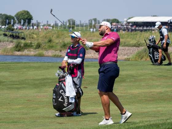 BOLINGBROOK, IL - AUGUST 09: Jon Rahm hits the ball during day two of LIV Golf Chicago on Saturday, August 09, 2025 at Bolingbrook Golf Club in Bolingbrook, IL. (Photo by Joseph Weiser Icon Sportswire) GOLF: AUG 09 LIV Golf Chicago EDITORIAL USE ONLY Icon250809013