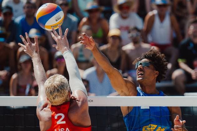 Beach volleyball, Beachvolleyball - Baden Challenge BADEN,AUSTRIA,10.AUG.25 - BEACH VOLLEYBALL - FIVB World Tour - Baden Challenge. Image shows Calvin Aye (FRA).  GEPAxpictures xAlexanderxSolc