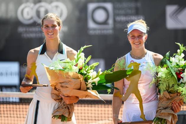 TENNIS - WTA, Tennis Damen Ladies Open Amstetten AMSTETTEN,AUSTRIA,10.AUG.25 - TENNIS - ITF World Tennis Tour, Ladies Open Amstetten. Image shows Lilli Tagger and Sinja Kraus (AUT).  GEPAxpictures xChristianxMoser