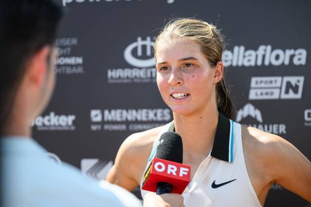 TENNIS - WTA, Tennis Damen Ladies Open Amstetten AMSTETTEN,AUSTRIA,10.AUG.25 - TENNIS - ITF World Tennis Tour, Ladies Open Amstetten. Image shows Lilli Tagger (AUT) during an interview.  GEPAxpictures xChristianxMoser