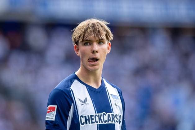 Fussball, Herren, Saison 2025 2026, 2. Bundesliga (2. Spieltag), Hertha BSC - Karlsruher SC, Kennet Eichhorn (Hertha BSC), 10.08. 2025,