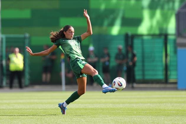 VfL- Union Berlin, Frauen Wolfsburg, 10.08.2025, FUßBALL - VfL Wolfsburg vs. Union Berlin, Testspiel, Saison 2025 26. Kessya Bussy (VfL Wolfsburg) Wolfsburg