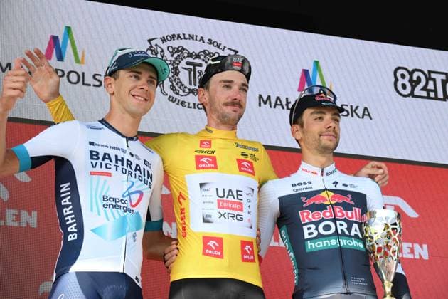10-08-2025 Tour De Pologne; Tappa 07 Wieliczka - Wieliczka; 2025, Uae Team Emirates - Xrg; 2025, Bahrain - Victorious; 2025, Red Bull - Bora Hansgrohe; Mcnulty, Brandon; Tiberi, Antonio; Sobrero, Matteo; Wieliczka; 