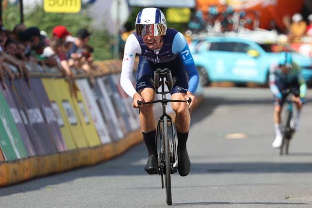 Tour de Pologne 2025 - Stage 7 WIELICZKA, POLAND - AUGUST 10: Ethan Vernon during the individual time trial, 7th stage of Tour de Pologne UCI World Tour cycling race in Wieliczka, Poland on August 10, 2025. Jakub Porzycki Anadolu Wieliczka Poland. Editorial use only. Please get in touch for any other usage.  Copyright: x2025xAnadoluxJakubxPorzyckix