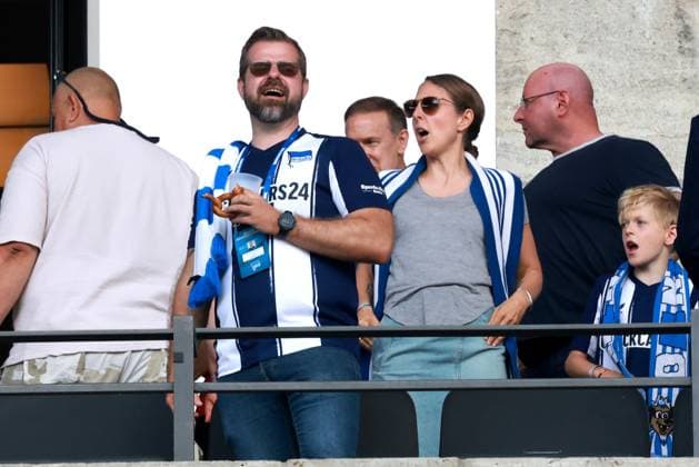 DEU, DFL, 2. FBL, Hertha BSC vs. Karlsruher SC, 10.08.2025, Berliner Olympiastadion, Berlin, DEU, DFL, 2. FBL, Hertha BSC vs. Karlsruher SC, im Bild Praesident Fabian Drescher (Hertha BSC Berlin) DFL - regulations prohibit any use of Photographs as image sequences and or quasi-video