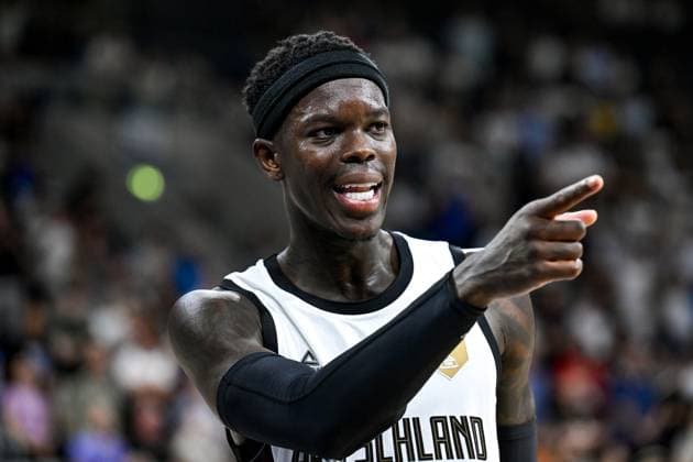 Dennis Schröder (Deutschland, 17) gestikuliert, GER, Deutschland vs. Slowenien, Basketball, Laenderspiel, Vorbereitung Europameisterschaft, 10.08.2025 GER, Deutschland vs. Slowenien, Basketball, Laenderspiel, Vorbereitung Europameisterschaft, 10.08.2025 Mannheim Copyright: xEibner-Pressefoto FlorianxWiegandx EP_FWD