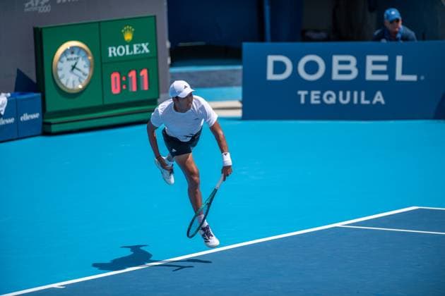 Cincinnati Open: Andrey Rublev V Learner Tien Learner Tien is seen during his second-round match at the Cincinnati Open in Mason, Ohio, on August 10, 2025. Mason Ohio United States  Copyright: xJasonxWhitmanx originalFilename:whitman-cincinna250810_npNXU.jpg