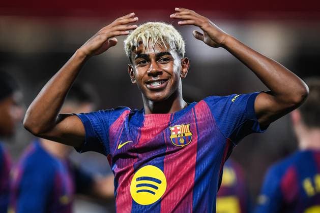 August 10, 2025, Barcelona, Spain, Spain: Lamine YAMAL of Barcelona celebrates his goal during the Joan Gamper Trophy, Friendly match between FC Barcelona, Barca and Como 1907 at Estadi Johan Cruyff on August 10, 2025 in Barcelona, Spain. Barcelona Spain - ZUMAm308 20250810_zsp_m308_012 Copyright: xMatthieuxMirvillex