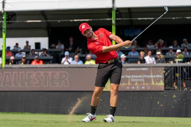 BOLINGBROOK, IL - AUGUST 10: Jose Luis Ballester Barrio tees off on the sixth tee during the final round of LIV Golf Chicago on Sunday, August 10, 2025 at Bolingbrook Golf Club in Bolingbrook, IL (Photo by Ben Hsu Icon Sportswire) GOLF: AUG 10 LIV Golf Chicago EDITORIAL USE ONLY Icon224250810042