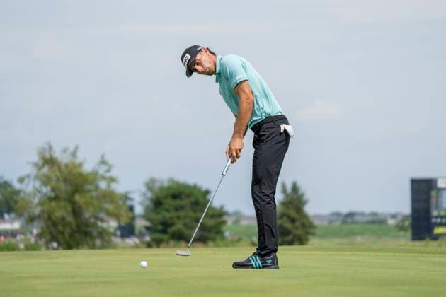 BOLINGBROOK, IL - AUGUST 10: Joaquin Niemann putts the ball on the eighteenth green during the final round of LIV Golf Chicago on Sunday, August 10, 2025 at Bolingbrook Golf Club in Bolingbrook, IL (Photo by Ben Hsu Icon Sportswire) GOLF: AUG 10 LIV Golf Chicago EDITORIAL USE ONLY Icon224250810094