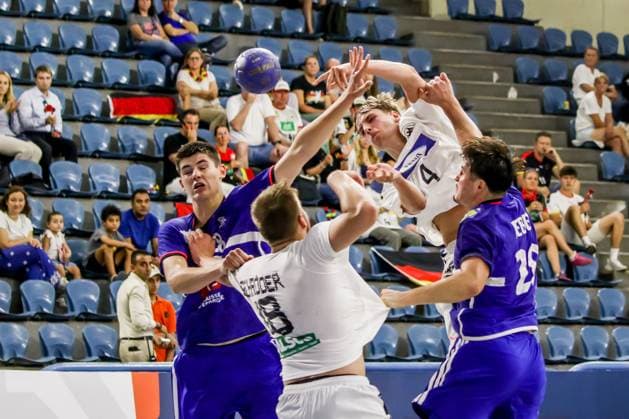 August 11, 2025, Cairo, Cairo, Egypt: HENSEN NOAH The Germany Player In Action During A 11TH IHF Men s Youth World Championship, WM, Weltmeisterschaft Egypt 2025 Between Germany And France At Cairo Stadium Hall 2 Cairo Egypt - ZUMAe138 20250811_zsp_e138_008 Copyright: xBassemxElziatyx