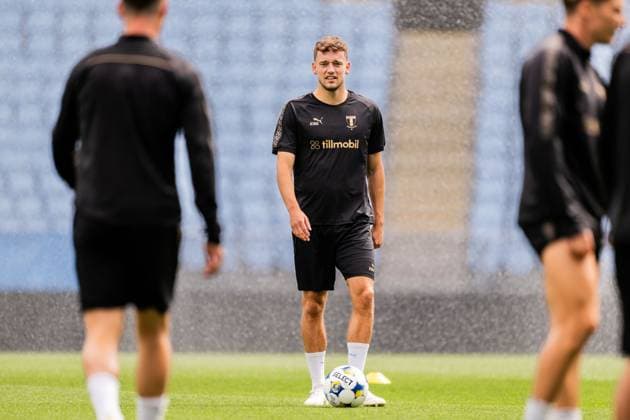 250811 Colin Rösler during a UEFA Champions League training session with Malmö FF on August 11, 2025 in Malmö. Photo: Petter Arvidson BILDBYRAN kod PA PA1059 fotboll football soccer fotball uefa champions league champions league träning practice training malmö ff bbeng Copyright: PETTERxARVIDSON BB250811PA050