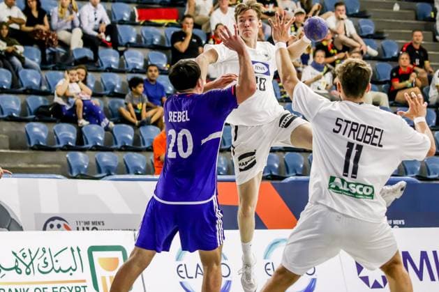 August 11, 2025, Cairo, Cairo, Egypt: POAULICKS FYNN The Germany Player In Action During A 11TH IHF Men s Youth World Championship, WM, Weltmeisterschaft Egypt 2025 Between Germany And France At Cairo Stadium Hall 2 Cairo Egypt - ZUMAe138 20250811_zsp_e138_013 Copyright: xBassemxElziatyx