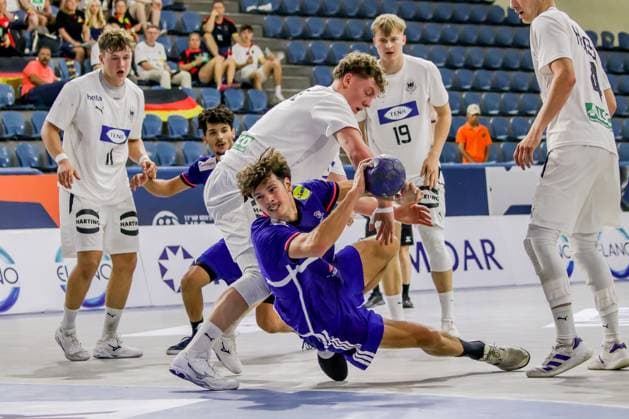 August 11, 2025, Cairo, Cairo, Egypt: PEYRABOUT YONI The France Player In Action During A 11TH IHF Men s Youth World Championship, WM, Weltmeisterschaft Egypt 2025 Between Germany And France At Cairo Stadium Hall 2 Cairo Egypt - ZUMAe138 20250811_zsp_e138_033 Copyright: xBassemxElziatyx