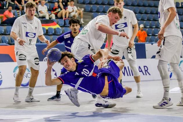 August 11, 2025, Cairo, Cairo, Egypt: PEYRABOUT YONI The France Player In Action During A 11TH IHF Men s Youth World Championship, WM, Weltmeisterschaft Egypt 2025 Between Germany And France At Cairo Stadium Hall 2 Cairo Egypt - ZUMAe138 20250811_zsp_e138_037 Copyright: xBassemxElziatyx
