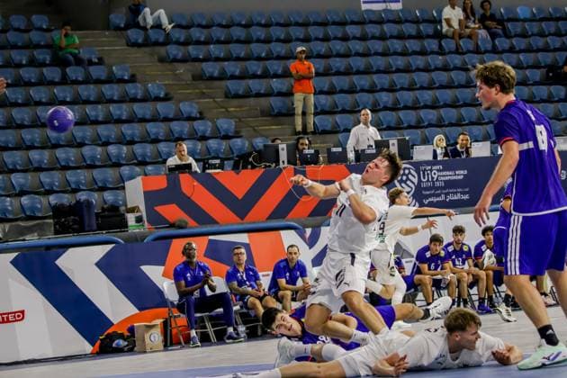 August 11, 2025, Cairo, Cairo, Egypt: SCHRODER TIM The Germany Player In Action During A 11TH IHF Men s Youth World Championship, WM, Weltmeisterschaft Egypt 2025 Between Germany And France At Cairo Stadium Hall 2 Cairo Egypt - ZUMAe138 20250811_zsp_e138_040 Copyright: xBassemxElziatyx