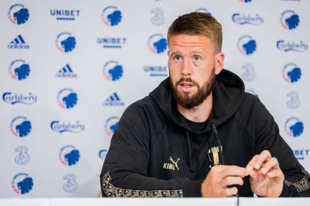 250811 Pontus Jansson of Malmö FF during a UEFA Champions League press conference, PK, Pressekonferenz on August 11, 2025 in Copenhagen. Photo: Petter Arvidson BILDBYRAN kod PA PA1060 fotboll football soccer fotball uefa champions league champions league presskonferens press conference malmö ff bbeng Copyright: PETTERxARVIDSON BB250811PA100