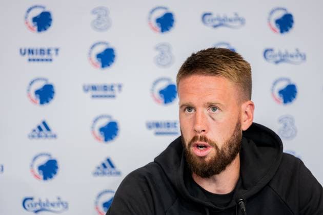 250811 Pontus Jansson of Malmö FF during a UEFA Champions League press conference, PK, Pressekonferenz on August 11, 2025 in Copenhagen. Photo: Petter Arvidson BILDBYRAN kod PA PA1060 fotboll football soccer fotball uefa champions league champions league presskonferens press conference malmö ff bbeng Copyright: PETTERxARVIDSON BB250811PA101