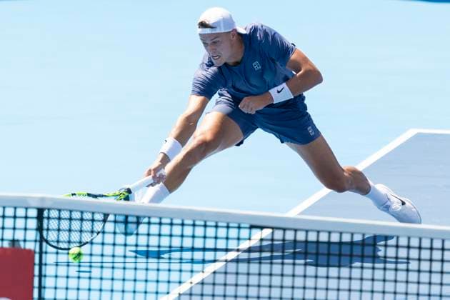 August 11, 2025, Mason, Ohio, USA: Mason, Ohio; Cincinnati Open Tennis Tournament - 2025 08 11 - Holger Rune plays a ball against opponent Alex Michelson. - ZUMAPress Mason USA - ZUMAn24_ 20250811_zaf_n24_104 Copyright: xWallyxNellx
