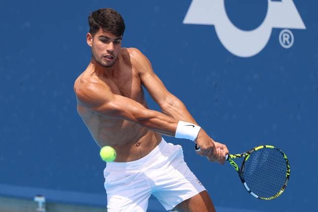 August 11, 2025, Mason, Ohio, United States: CARLOS ALCARAZ of Spain during practice session of the Cincinnati Open at the Lindner Family Tennis Center. Mason, Ohio. Mason United States - ZUMAc278 20250811_zsp_c278_026 Copyright: xMarcinxCholewinskix