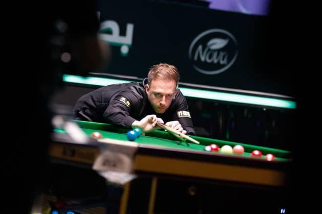 JEDDAH, SAUDI ARABIA - AUGUST 12: Judd Trump of England plays a shot in the fifth round match against Oliver Lines of England on day 5 of the Saudi Arabia Masters 2025 at Green Halls on August 12, 2025 in Jeddah, Saudi Arabia.  Copyright: xTaixChengzhex 111584591966