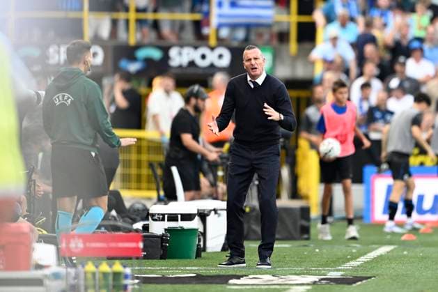 Club Brugge v Salzburg - UEFA Champions League BRUGGE, BELGIUM - AUGUST 12 : Hayen Nicky head coach of Club Brugge in action during the UEFA Champions League 2025 26 third qualifying round second leg between Club Brugge and Salzburg on August 12, 2025 in Brugge, Belgium, 12 08 2025 Brugge Belgium  Copyright: xJanxDexMeuleneirx