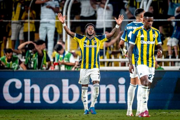 Fenerbahce SK midfielder Fred scores the 3-1 and celebrating the goal during the match Fenerbahce - Feyenoord at the Åžükrü SaracoÄülu Spor Kompleksi for the Champions League - Third qualifying round - 2nd leg season 2025-2026 in ISTANBUL, Turkey on 10 august 2025, (photo by Marcel van Dorst EYE4images DeFodi Images)
