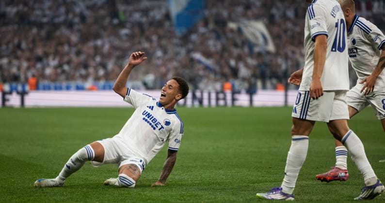 KÖPENHAMN, DANMARK 20250812 FC Köpenhamns Robert jubel efter 5-0 under tisdagens fotbollsmatch, andra matchen i tredje kvalomgangen till Champions League, mellan FC Köpenhamn och Malmö FF pa Parken i Köpenhamn. KÖPENHAMN DANMARK x10600x