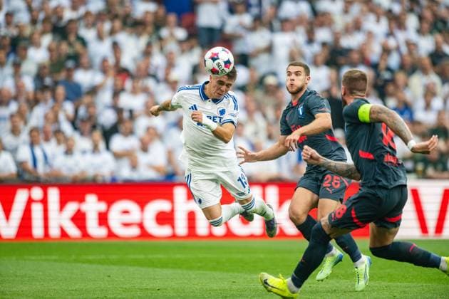 FC Copenhagen v Malmo FF, UEFA Champions League qualification, Copenhagen, Denmark Copenhagen, Denmark. 12th, August 2025. Rodrigo Huescas (13) of FC Copenhagen scores for 1-0 during the UEFA Champions League qualification match between FC Copenhagen and Malmo FF at Parken in Copenhagen. Denmark, Copenhagen  Copyright: xGonzalesxPhoto TobiasxJorgensenx