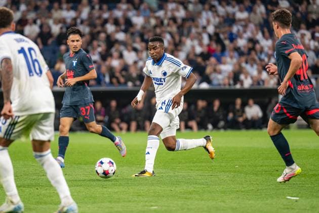 FC Copenhagen v Malmo FF, UEFA Champions League qualification, Copenhagen, Denmark Copenhagen, Denmark. 12th, August 2025. Youssoufa Moukoko (9) of FC Copenhagen seen during the UEFA Champions League qualification match between FC Copenhagen and Malmo FF at Parken in Copenhagen. Denmark, Copenhagen  Copyright: xGonzalesxPhoto TobiasxJorgensenx