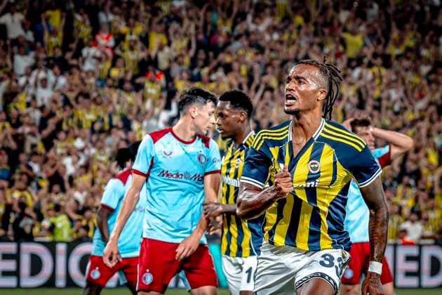 Fenerbahce SK midfielder Archie Brown celebrating the goal during the match Fenerbahce - Feyenoord at the Åžükrü SaracoÄülu Spor Kompleksi for the Champions League - Third qualifying round - 2nd leg season 2025-2026 in ISTANBUL, Turkey on 10 august 2025, (photo by Marcel van Dorst EYE4images DeFodi Images)