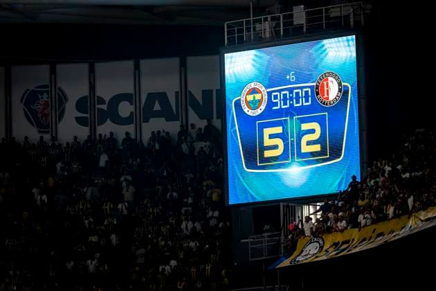 Scorebord during the match Fenerbahce - Feyenoord at the Åžükrü SaracoÄülu Spor Kompleksi for the Champions League - Third qualifying round - 2nd leg season 2025-2026 in ISTANBUL, Turkey on 10 august 2025, (photo by Marcel van Dorst EYE4images DeFodi Images)