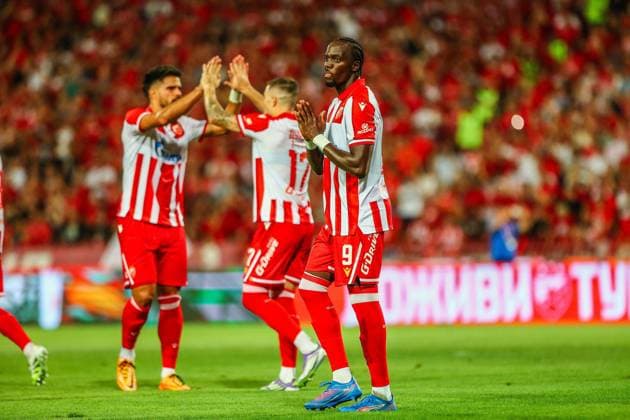 BELGRAD 12.08.2025 MECZ III RUNDA ELIMINACYJNA LIGA MISTRZOW SEZON 2025 26: FK CRVENA ZVEZDA BELGRAD - LECH POZNAN --- UEFA CHAMPIONS LEAGUE THIRD QUALIFYING ROUND MATCH: RED STAR BELGRADE - LECH POZNAN NZ CHERIF NDIAYE FOT. PATRYK PINDRAL 400MM.PL NEWSPIX.PL --- newspix.pl 