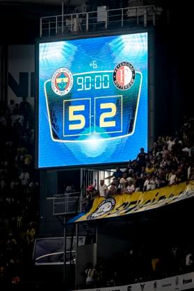 Scorebord during the match Fenerbahce - Feyenoord at the Åžükrü SaracoÄülu Spor Kompleksi for the Champions League - Third qualifying round - 2nd leg season 2025-2026 in ISTANBUL, Turkey on 10 august 2025, (photo by Marcel van Dorst EYE4images DeFodi Images)