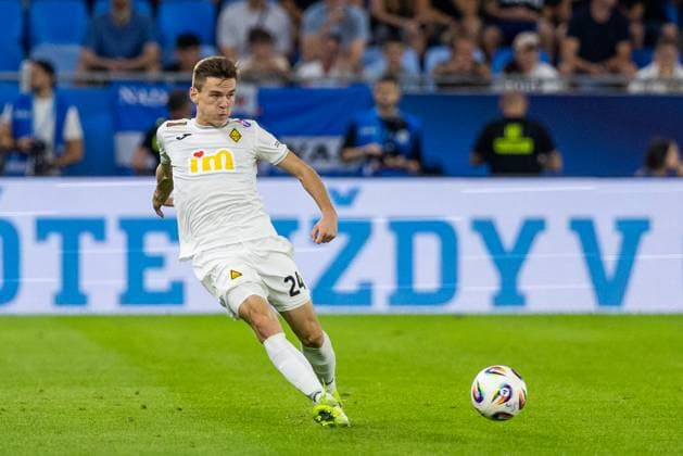SLOVAN BRATISLAVA - KAIRAT ALMATY Alexandr Mrynskiy of Kairat during third qualifying round of UEFA Champions League football match between SK Slovan Bratislava and Kairat Almaty. Bratislava, Slovakia, August 12, 2025. Copyright: xx 080A5229