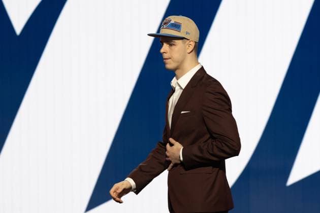 2024 NBA, Basketball Herren, USA Draft NEW YORK, UNITED STATES - JUNE 26: Nikola Topic is seen after being picked number twelve by the Oklahoma City Thunder in the first round of the 2024 NBA Draft at the Barclays Center in Brooklyn, New York, United States on June 26, 2024 United States World. Editorial use only. Please get in touch for any other usage.  Copyright: x2025xAnadoluxLevxRadinx