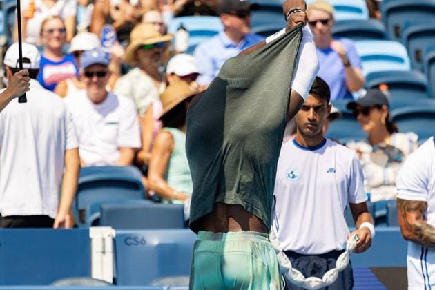 TENNIS : Tournoi de Cincinatti - 1 8 Huitieme - 13 08 2025 Frances Tiafoe, usa, Tournoi de Cincinatti 2025, 8e de Finale, abandon sur blessure  Copyright: xx