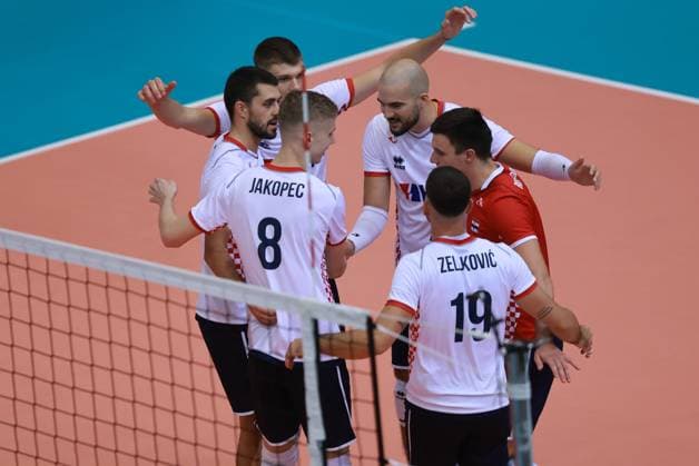 EuroVolley 2026 Qualification CRO vs EST Team Croatia celebrate a point during EuroVolley 2026 Qualification Phase, Pool D mach between Croatia and Estonia at Gradski vrt in Osijek, Croatia on August 13, 2025.  DavorxJavorovic PIXSELL