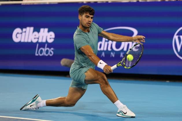 August 13, 2025, Mason, Ohio, United States: CARLOS ALCARAZ of Spain during the match against L. Nardi of Italy in the 1 8 final of the Cincinnati Open at the Lindner Family Tennis Center. Mason, Ohio. Alcaraz won 6:1, 6:4. Mason United States - ZUMAc278 20250813_zsp_c278_035 Copyright: xMarcinxCholewinskix