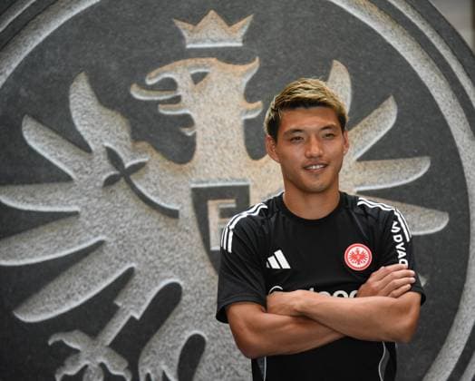 14.08.2025 xhpx Frankfurt am Main, Deutsche Bank Park Bundesliga Saison 2025 2026 Eintracht Frankfurt Pressekonferenz - Vorstellung Neuzugang Ritsu Doan (20, Eintracht Frankfurt) DFL DFB REGULATIONS PROHIBIT ANY USE OF PHOTOGRAPHS AS IMAGE SEQUENCES AND OR QUASI-VIDEO.