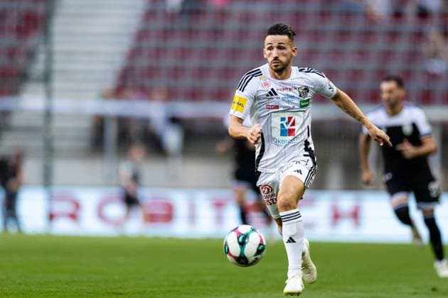 SOCCER - UEFA EL, WAC vs PAOK KLAGENFURT,AUSTRIA,14.AUG.25 - SOCCER - UEFA Europa League, qualification, Wolfsberger AC vs PAOK Thessaloniki. Image shows Donis Avdijaj (WAC).  GEPAxpictures xMatthiasxTrinkl